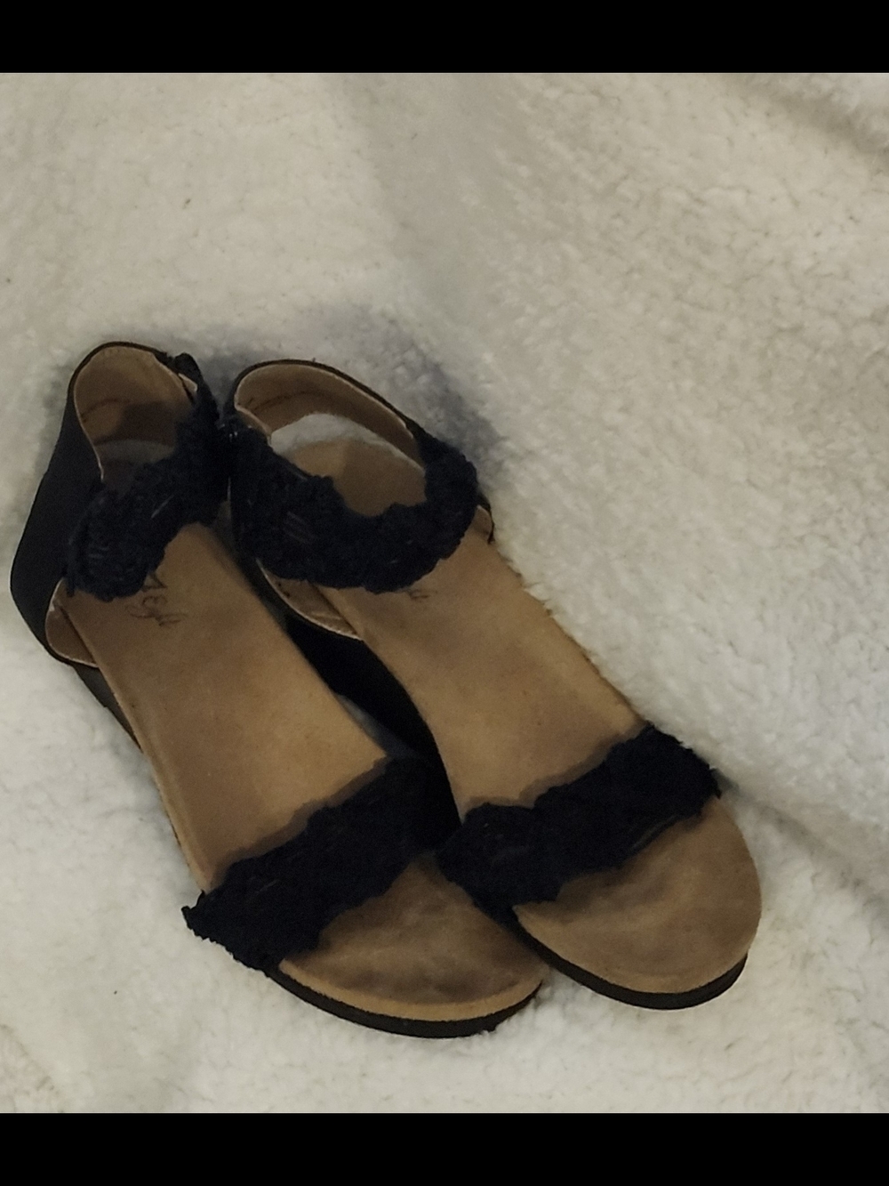 Women’s Ankle-Strap Black Braided Sandals